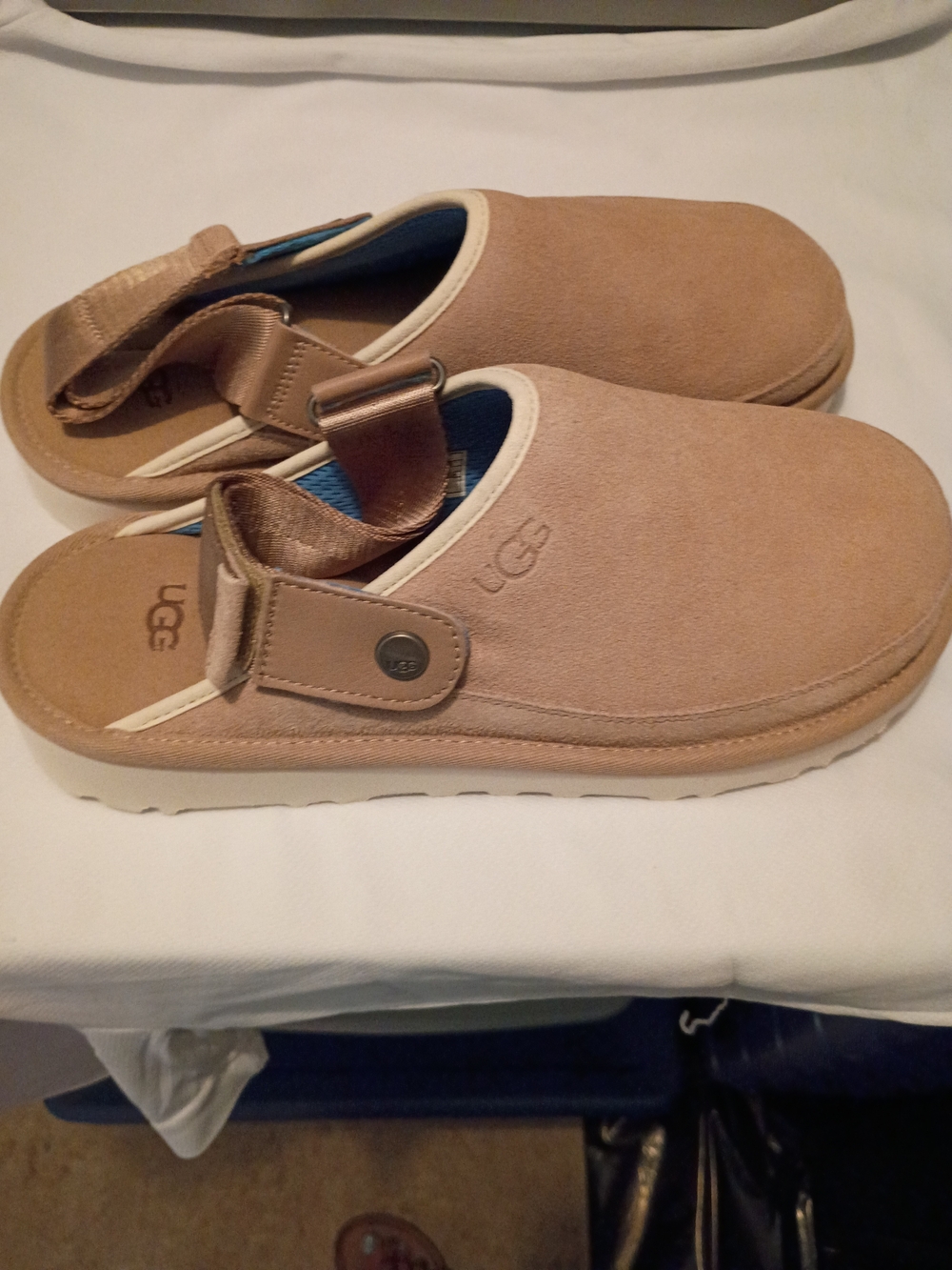 UGG Men’s Tan Suede Backstrap Slip-On Clog